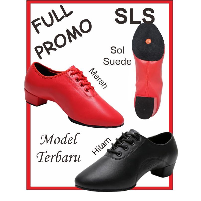 SEPATU DANSA (SLS) ALAS SUEDE utk Pria & Wanita, Size 36 s/d 44 Tango Salsa Pesta Latin Dance Shoes 