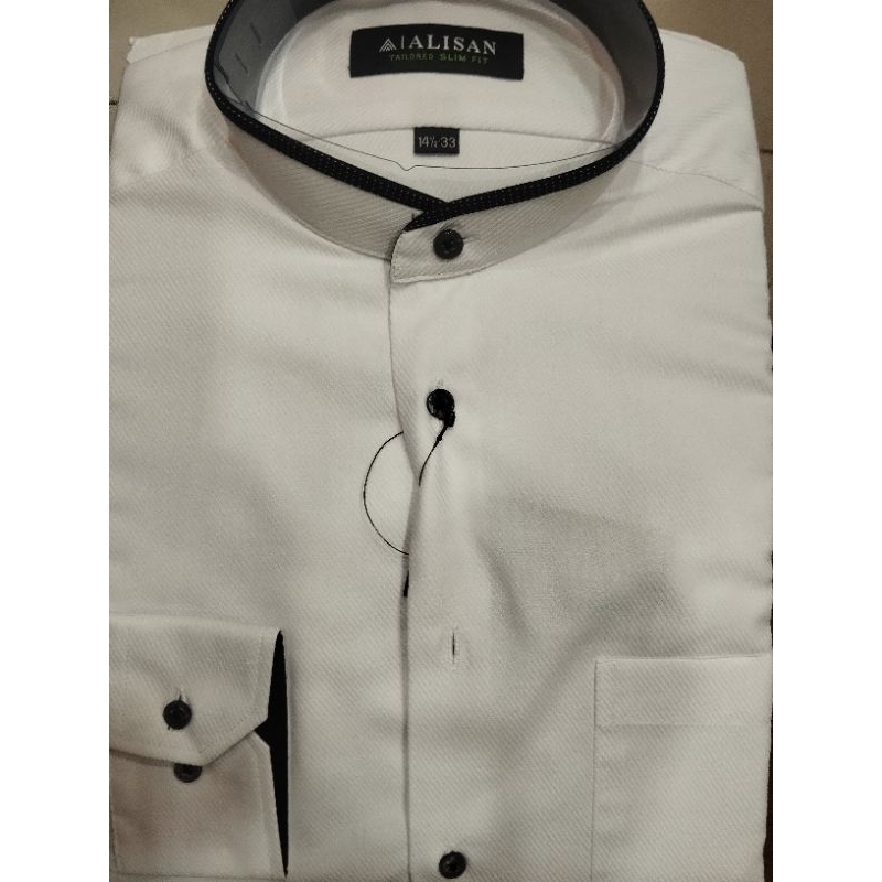 Kemeja Alisan Doby Krah Sanghai/ Koko Lengan Panjang Slimfit