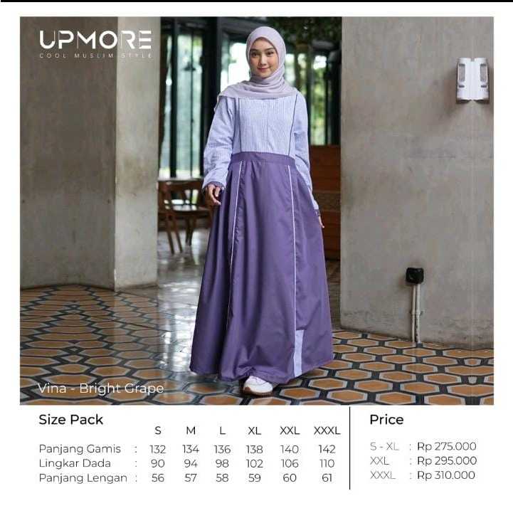 BAJU GAMIS UPMORE VINA BRIGHT GRAPE
