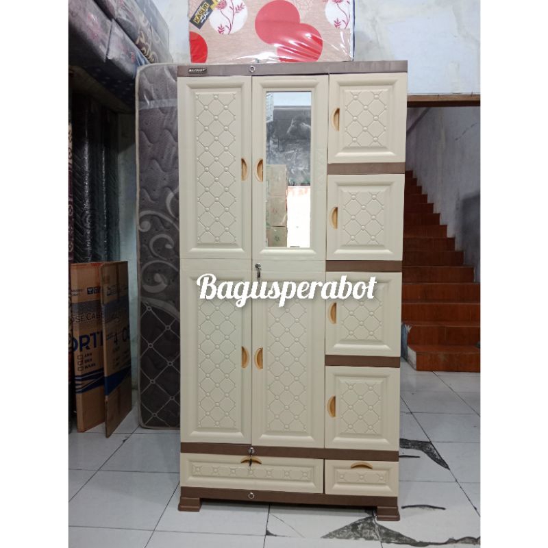 lemari pakaian plastik 3 pintu napoly