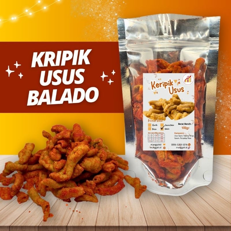 

Keripik Usus Balado 100gr Renyah Gurih Bikin Nagih Murah Meriah