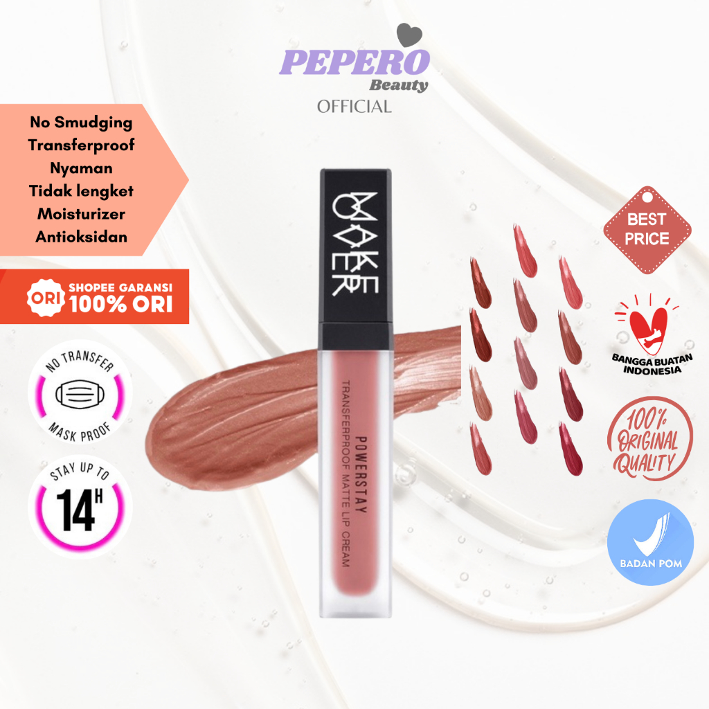 MAKE OVER Powerstay Transferproof Matte Lip Cream 7gr - Tahan Lama Hingga 14 jam