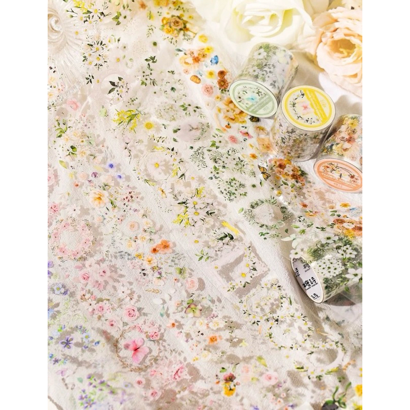 

sample 50cm Pet tape rose butterfly flower for scrapbook journal journaling bujo PTJ4