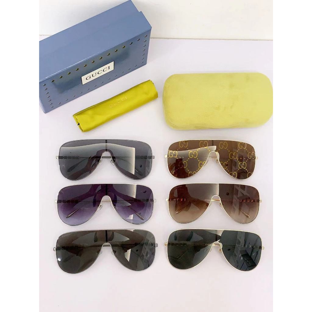 Original 2024 new Gucci sunglasses for men and women letter pilot high-end driving men's sunglasses 