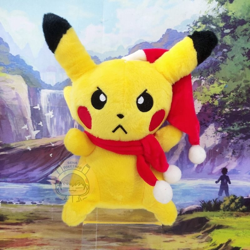 Boneka Pokemon Pikachu Christmas