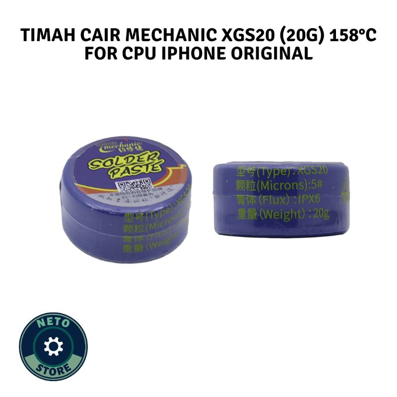 TIMAH CAIR MECHANIC XGS20 (20G) 158°C FOR CPU IPHONE ORIGINAL