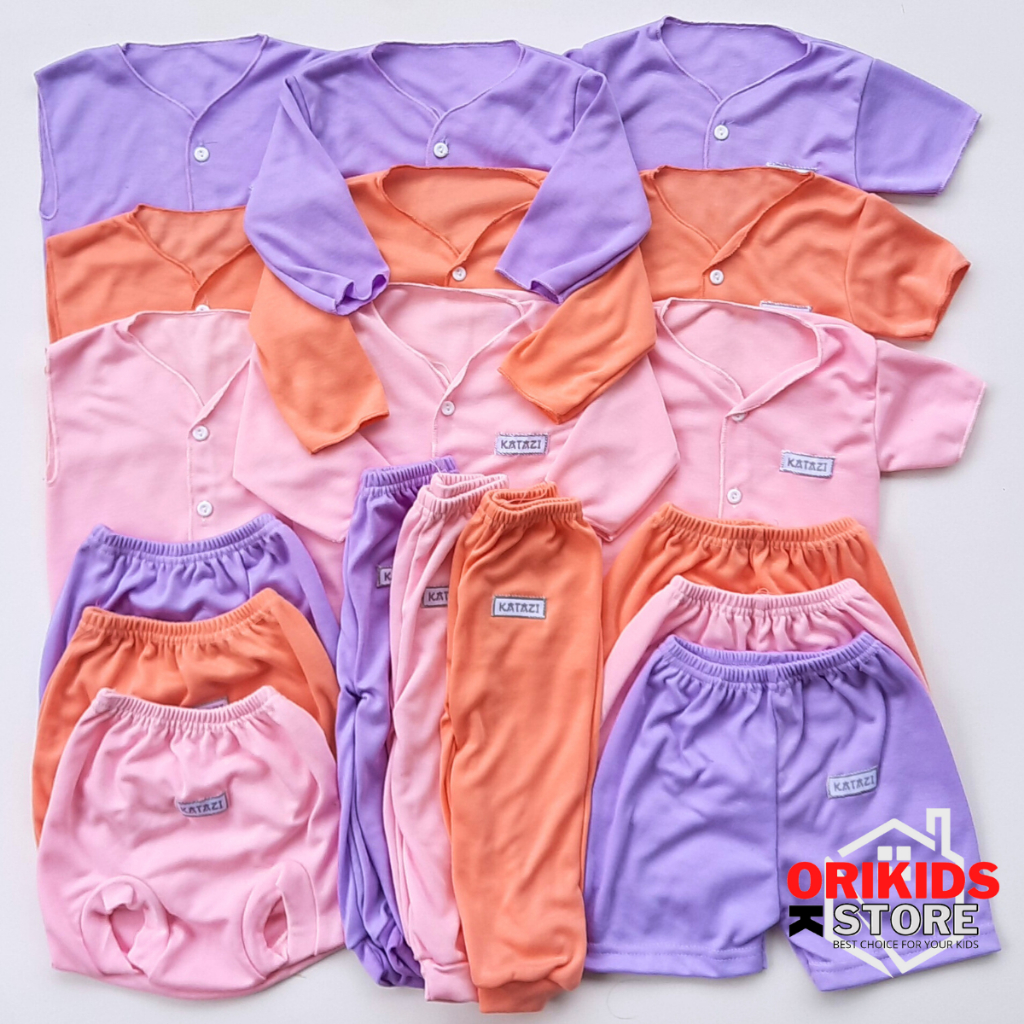 Seri Ungu Lilac Polos Paket 18 Pcs Baju Celana Bayi Baru Lahir 0 3 Bulan Baby Perempuan Lembut SNI