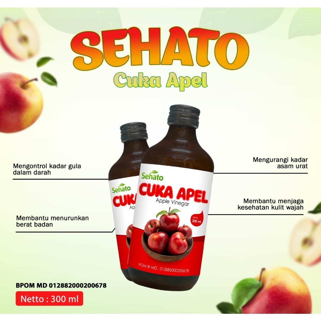 

Cuka Apel Sehato Apple Vinegar 300 ml + Free Bubble