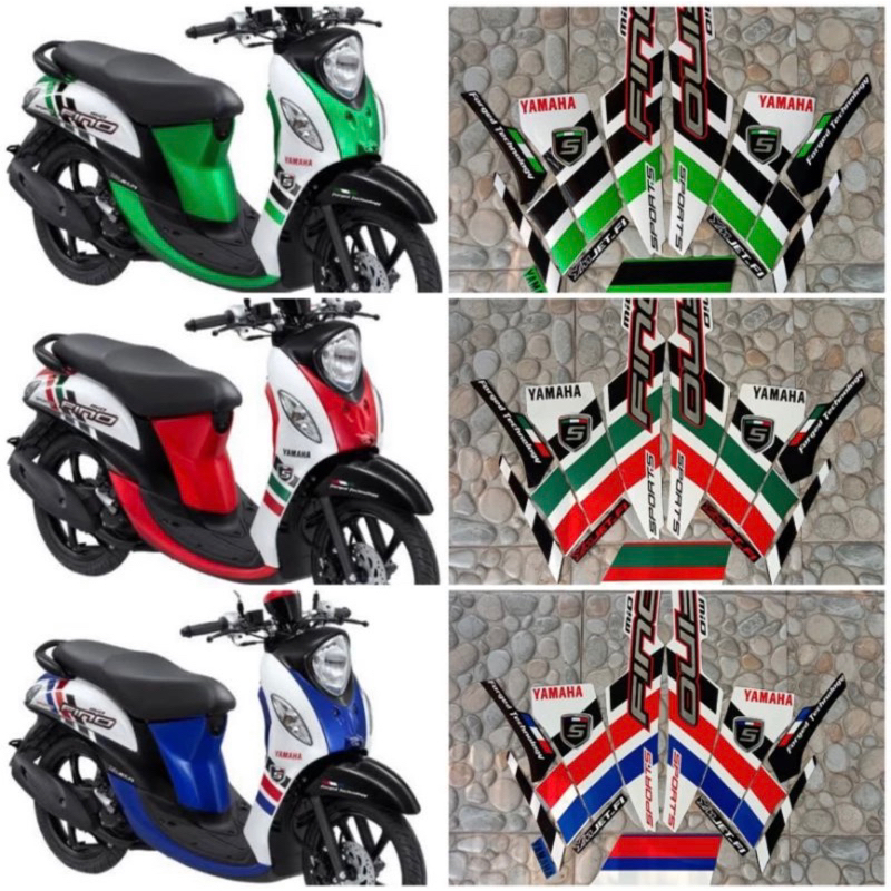 STIKER STRIPING LIS BODY MOTOR FINO 2014 MERAH BIRU HIJAU