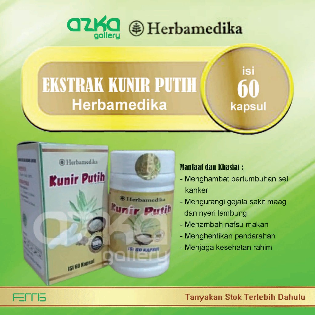 Ekstrak Kunir Putih Herbamedika (Isi 60 Kapsul)