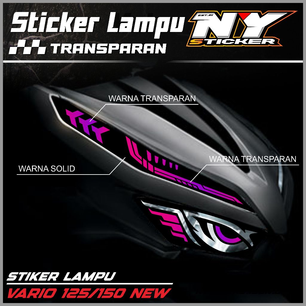 STIKER LAMPU ALIS MOTOR VARIO 125 150 NEW STICKER VARIASI LAMPU MOTOR VARIO 125 150