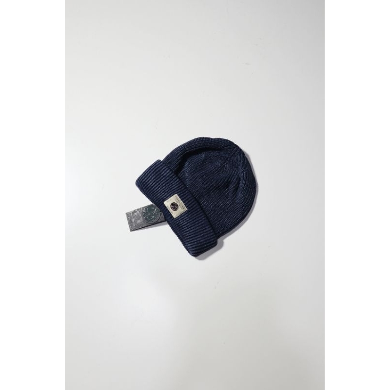 Pretty Green Ribbed Beanie Hat Navy Original