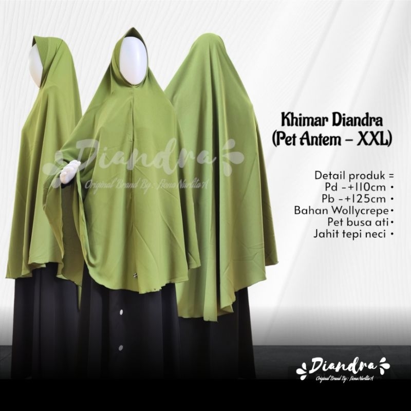 Khimar Wollycrepe Jilbab Wollycrepe XXL Pet Merk Diandra Hijab
