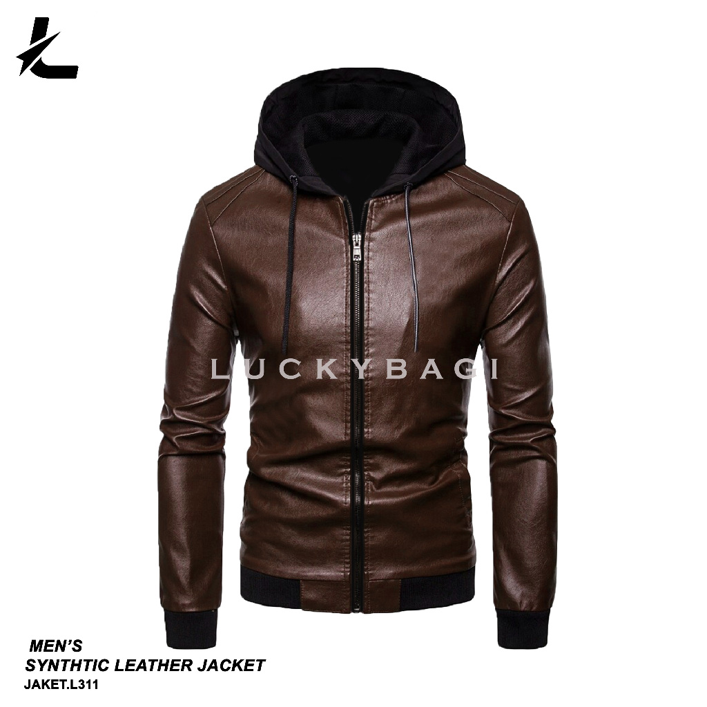 Jaket Kulit Hoodie Jaket Kulit Pria Jaket Kulit Sintetis Jaket Kulit Hoodie