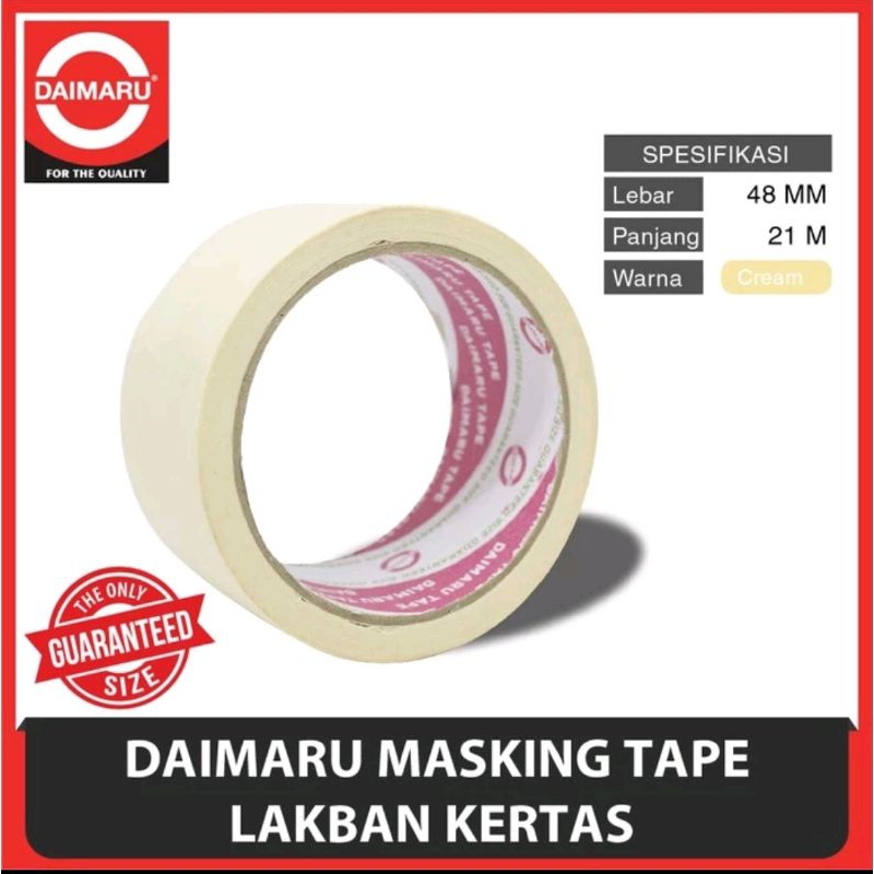 

Daimaru Masking Tape Kertas Ukuran 24MMX21Meter/48MMx 21 Meter (1Roll)