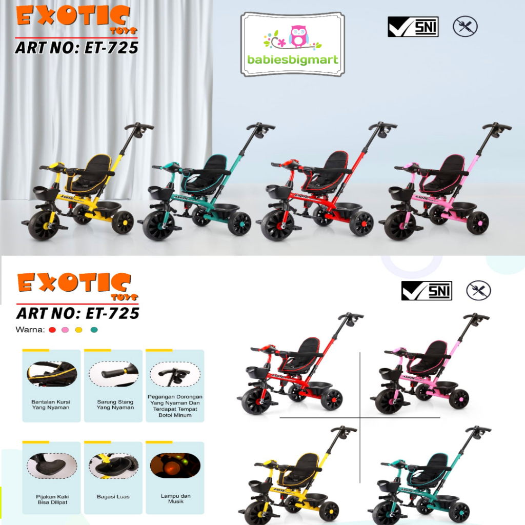 SEPEDA ANAK RODA 3 TIGA TRICYCLE AVIATOR AT 115 / AT 3157 / AT 306 7 / AT 105 7 / AT 1257 / EXOTIC