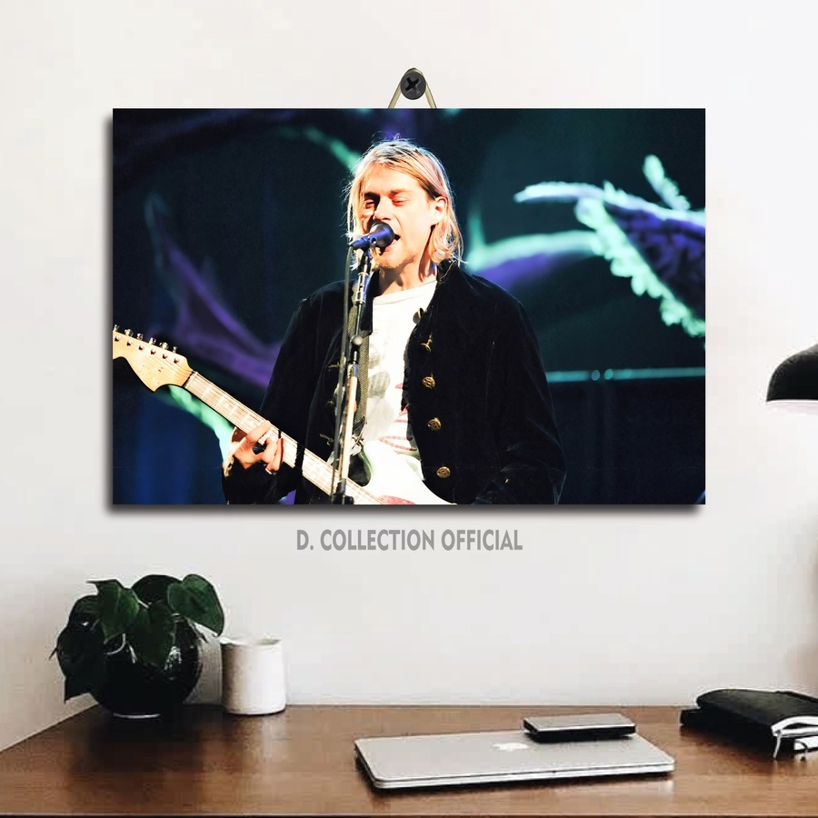 Hiasan Ruangan Besar Penyanyi Band Nirvana 20X30 | Poster Kamar Jumbo Nirvana | Hiasan Dinding Kayu 