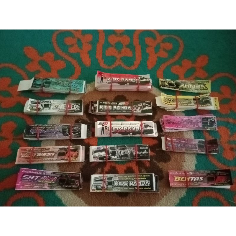 

15pcs stiker po tj kids panda campur stiker bus artis qratis corong miniatur qa bisa buyi