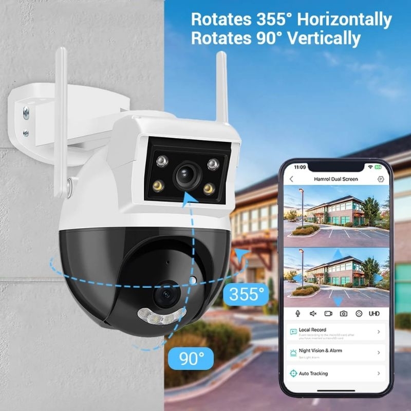 NEW Outdoor CCTV WIFI Dual Lens 8mp IP Camera CCTV Waterproof Outdoor