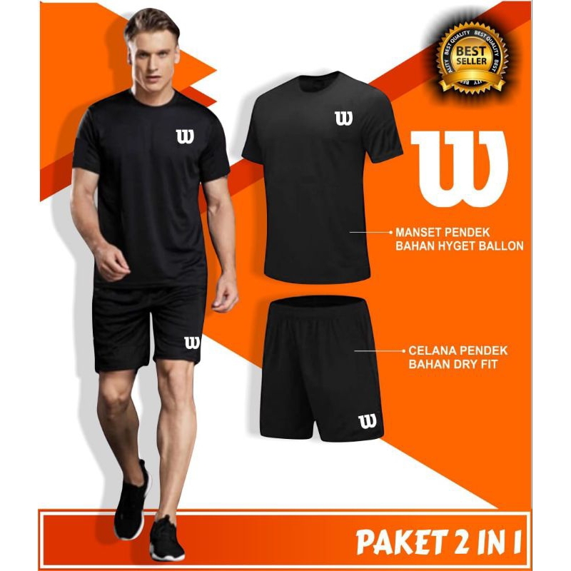 Celana pendek olahraga Tenis lapangan baju lengan pendek tenis