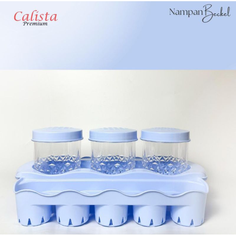 Calista nampan beckel set toples daun + rak Aqua gelas Calista premium