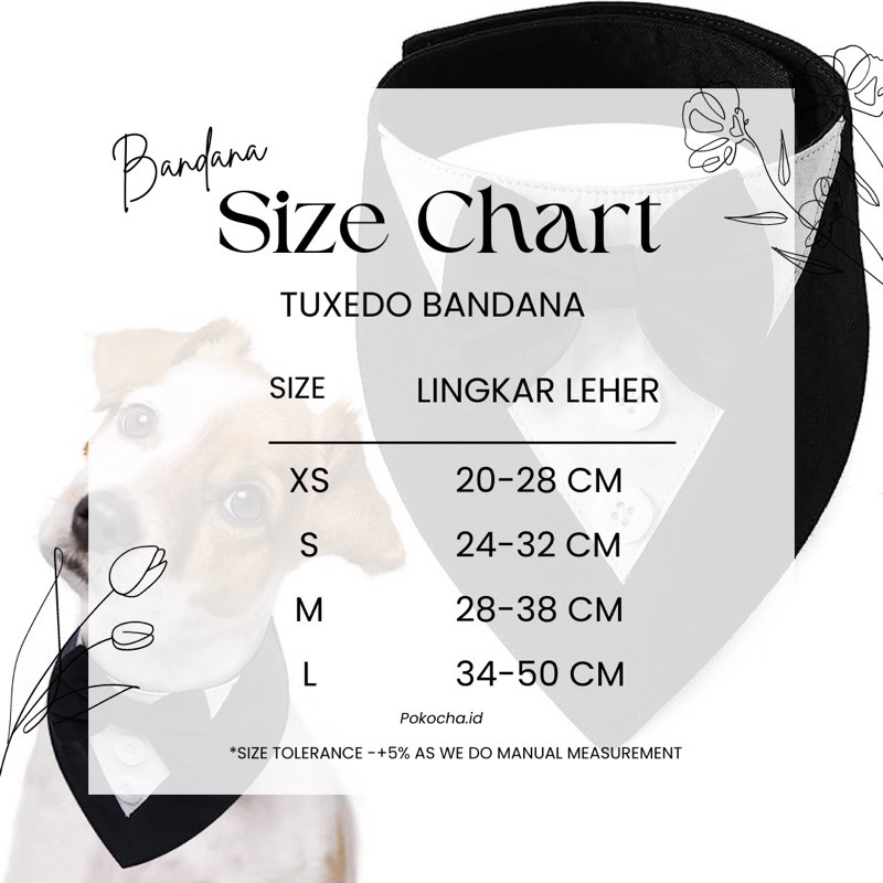 IK3 [BIG SIZE AVAILABLE ] Tuxedo Anjing Bandana kucing besar kecil kalung kucing anjing - Tuxedo