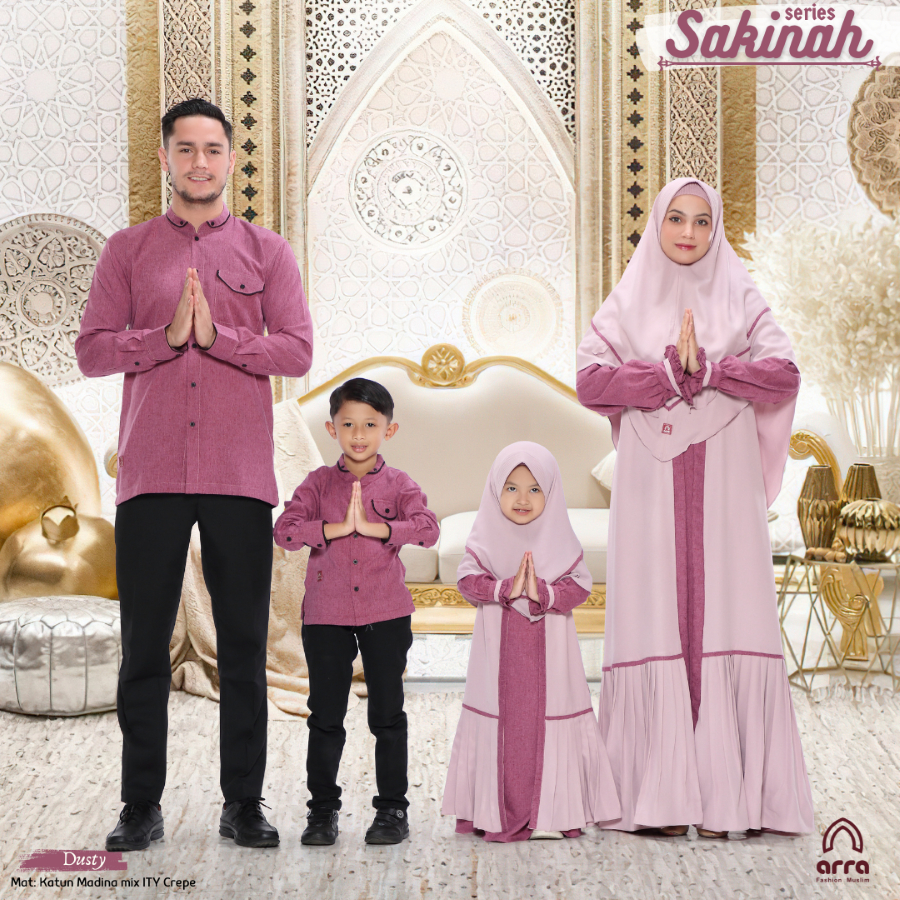 Sarimbit 2024 Terbaru Series Sakinah Dusty By Arra - Baju Couple Pasangan Lebaran 2024 - Baju Lebara