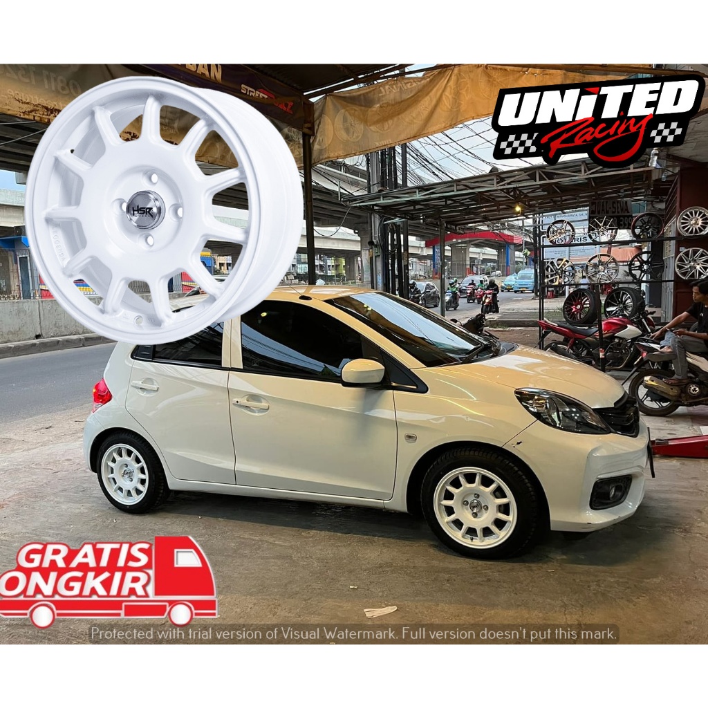 VELG MOBIL RALLY LOOK RING 15 HSR TOCHIGI WHITE R15X7 PCD 4X100 PELEK PUTIH MOBIL BRIO