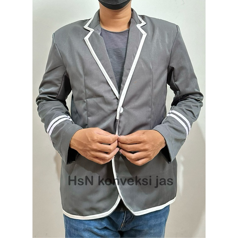 Jas Almamater | jas osis | jas abu list putih