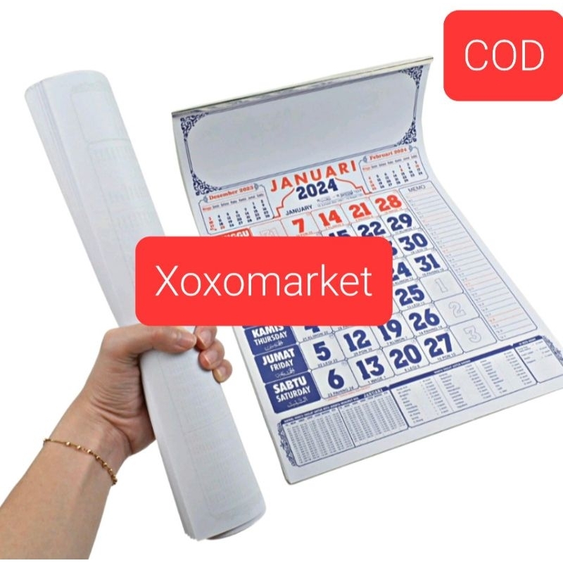 

Kalender 2024 / Kalender Bulanan Dinding tahun 2024 ( 50CM x 32 CM )
