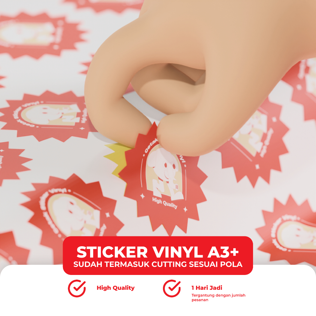 

Cetak Stiker Label Anti Air + Cutting Kiss Cut /Sticker label makanan /Stiker Grosir/ Vinyl A3