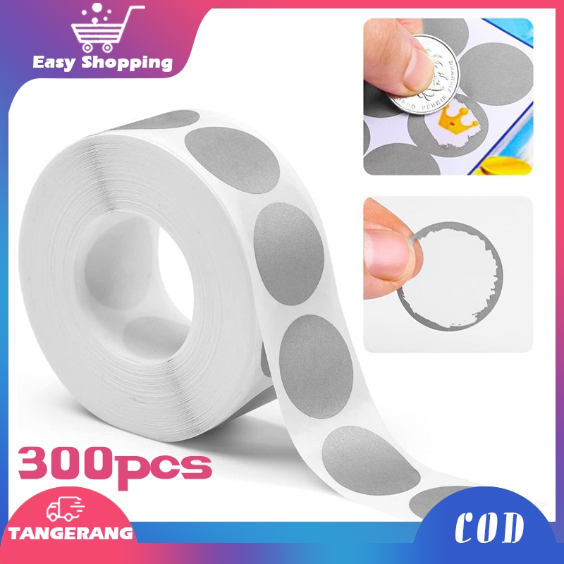 

300pcs Scratch Off Sticker 2.5cm Sticker Gosok Label Gosok Scratch Label Sticker Voucher