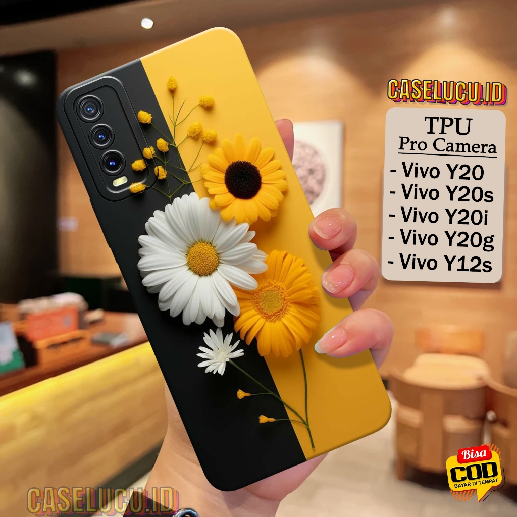 Casing Hp VIVO Y20 / Y20s / Y20i / Y20g / Y12s - Fashion Case Bunga - Case VIVO Y20 / Y20s / Y20i / 