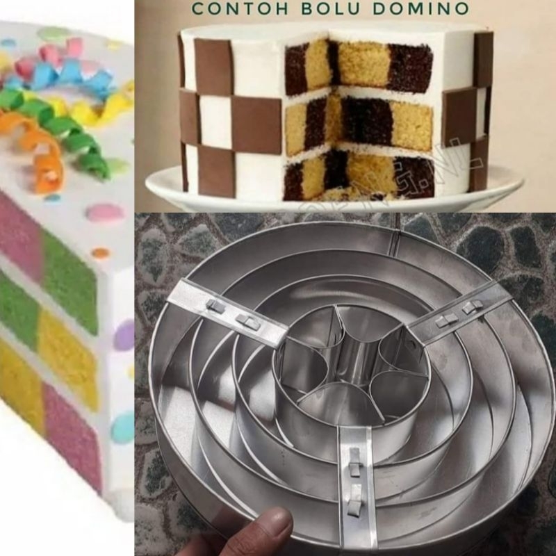 loyang domino/rainbow cake/pudding cake