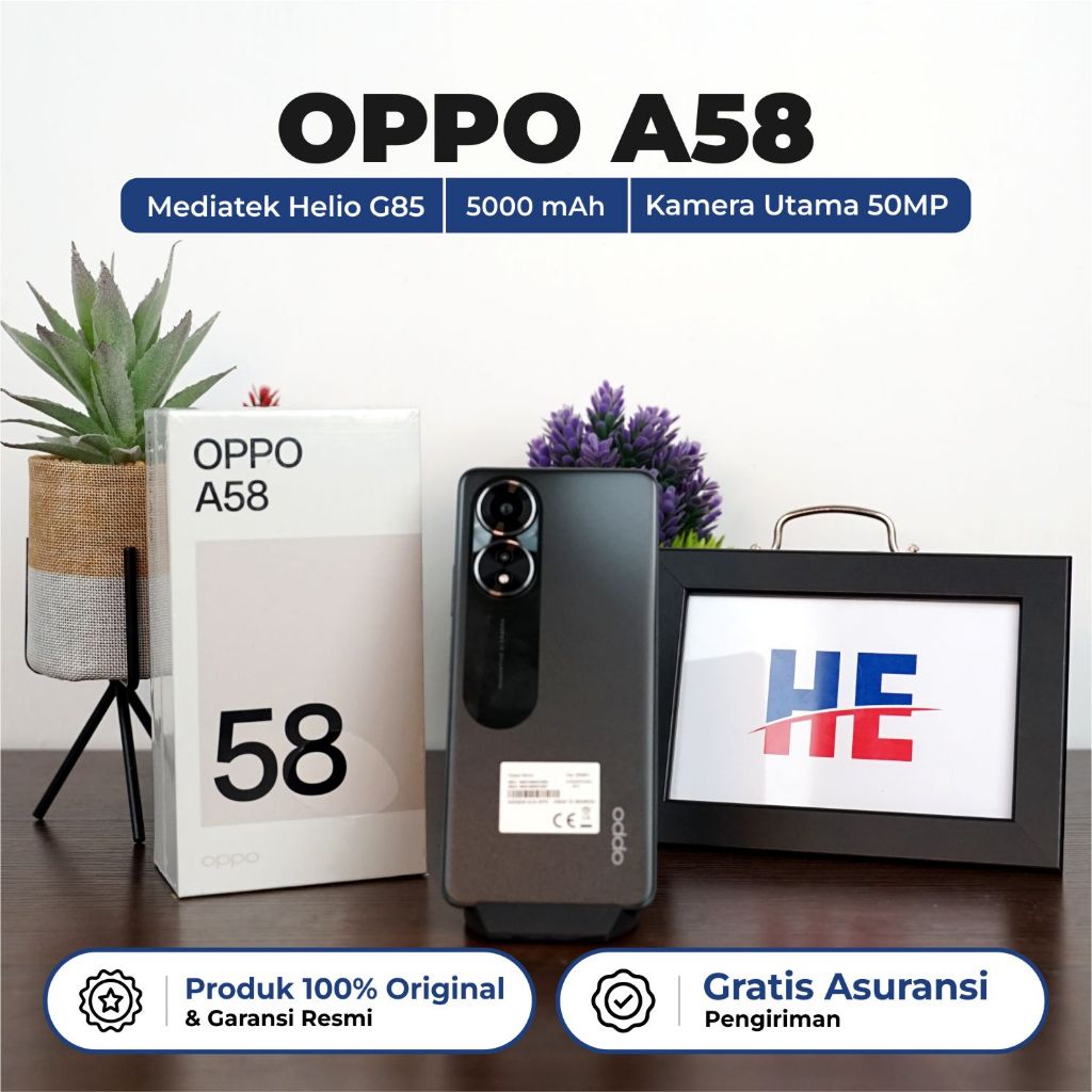 Oppo A58 4G 6/128GB [+6GB Extended RAM] Garansi Resmi Indonesia 1 Tahun
