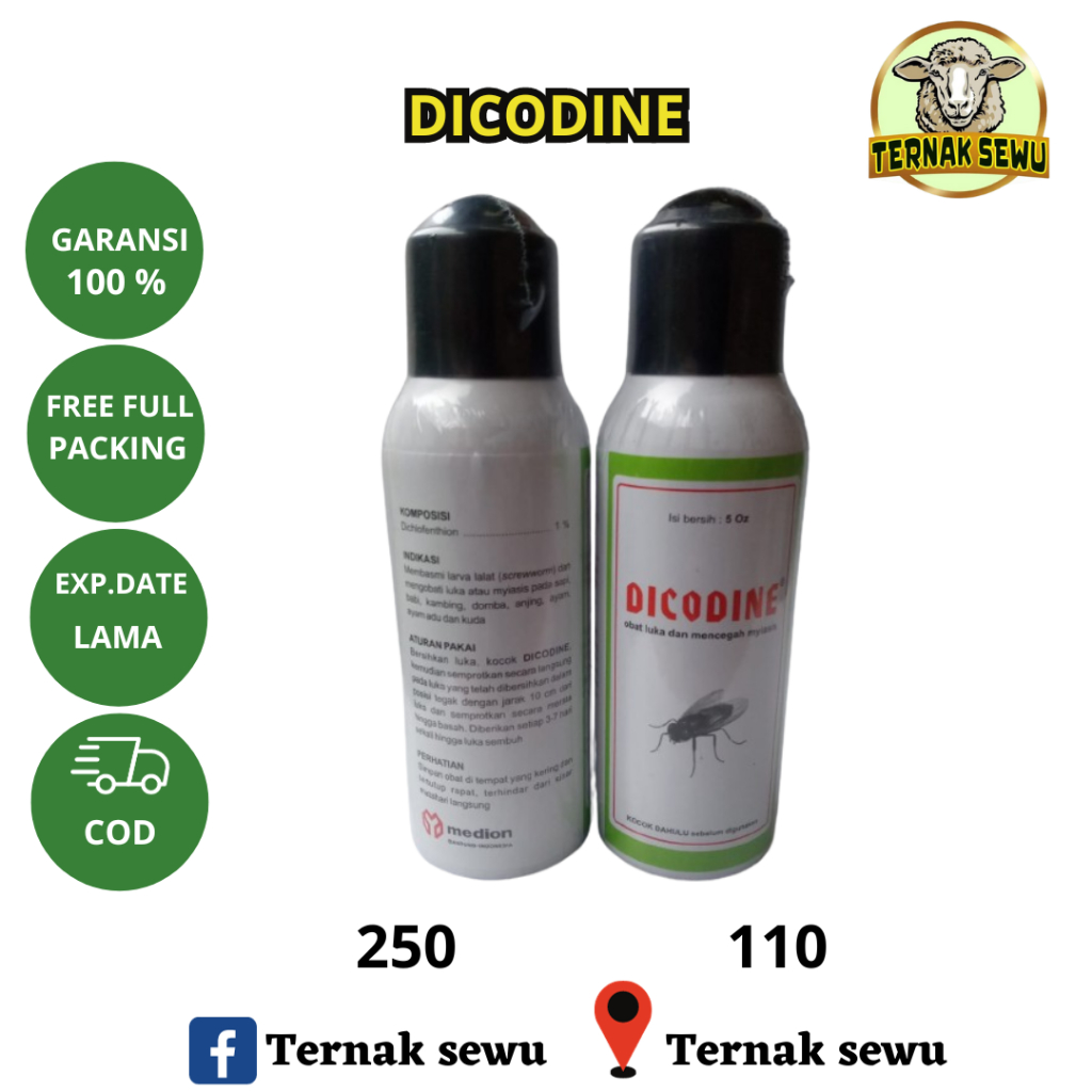DICODINE spray 50 ml obat luka luar sapi, kambing, domba anti lalat  - GUSANEX Mini