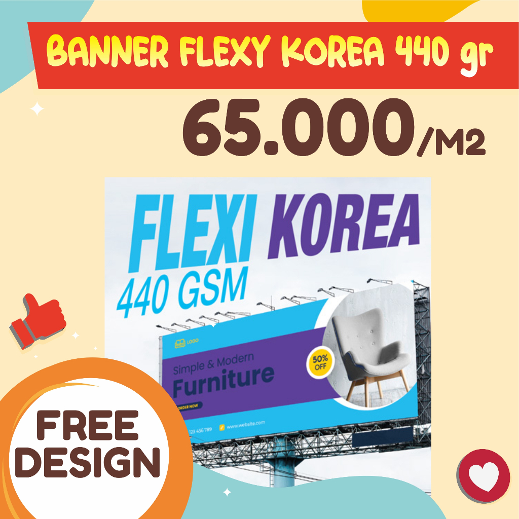 Spanduk Banner Baliho bahan Flexy Korea 440gr High Resolution