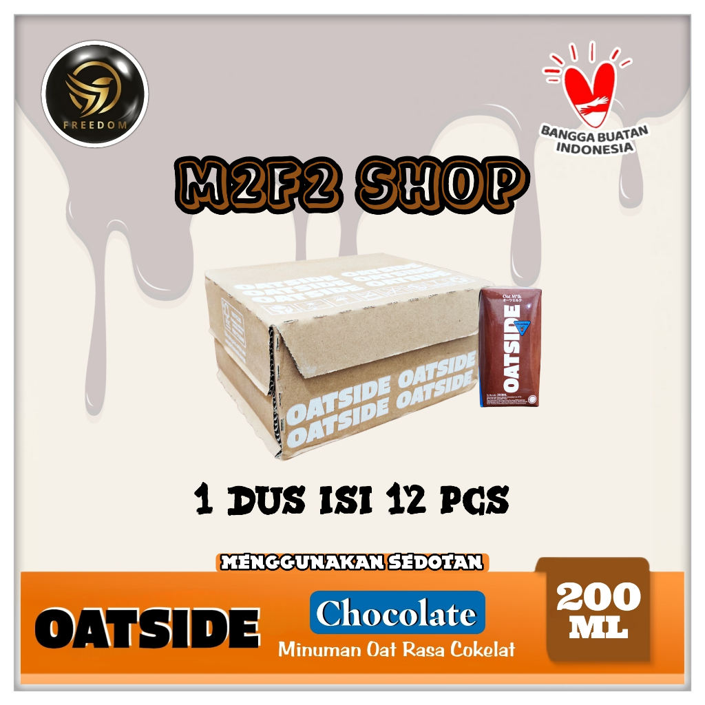 

OATSIDE Mini Chocolate Oat Milk | Susu Gandum Cokelat Kotak UHT | Straw - 200 ml (Kemasan Karton)