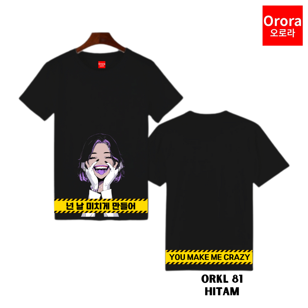Orora Kaos Distro Premium Korea Crazy Girl - Baju Atasan Sablon Pria Wanita Ukuran S M L XL XXL XXXL keren Original ORKL 81