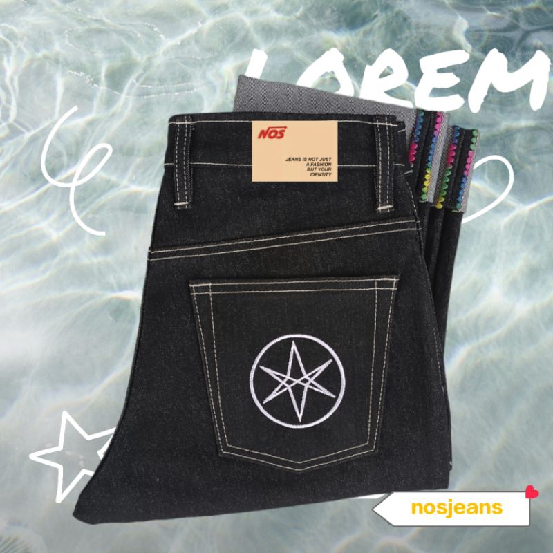 RAW DENIM SELVEDGE RAINBOW BLACK 14 OZ