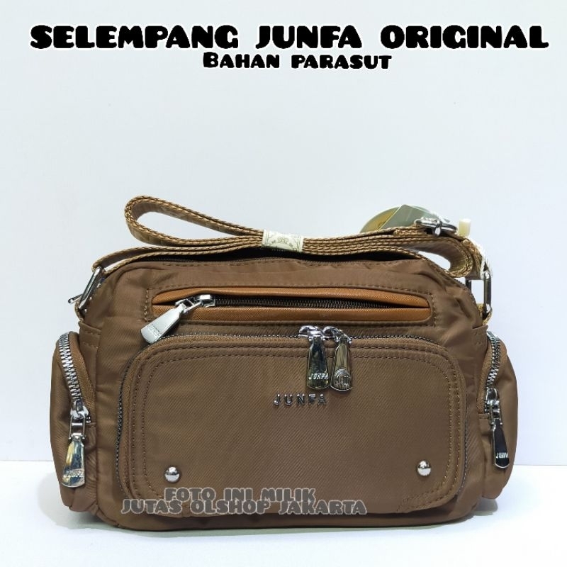 TAS JUNFA ORIGINAL SELEMPANG 2021-362 POLOS BAHAN PARASUT IMPORT
