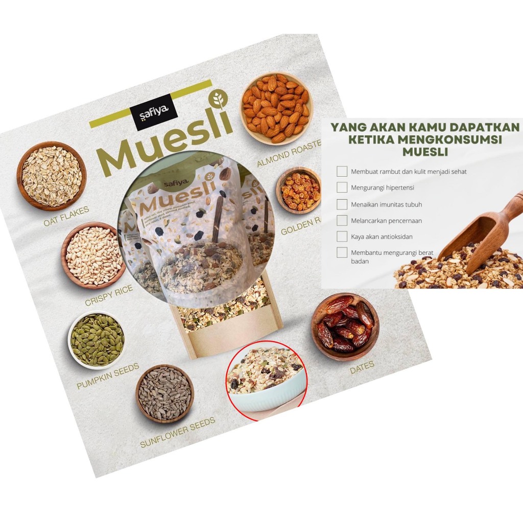 

Multigrain Muesli Safiya Fruit and Seed 500 gram