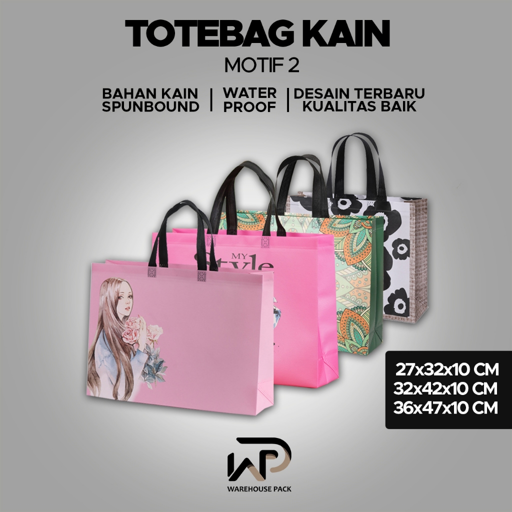 

Totebag Kain Motif | Goodiebag Tas Kain Spunbound | Tas Souvenir Kain Spunbound | Tas Belanja Hampers