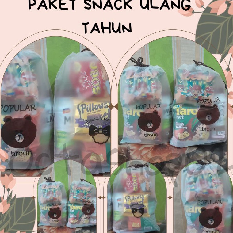 

NEW BUY 3 FREE 1 Paket Snack ulang tahun anak kemasan pouchHampers Ulang tahun anak