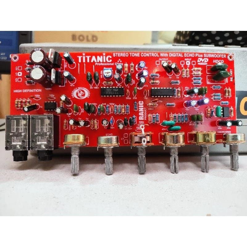 Kit tone control mic echo subwoofer plus regulator (566)