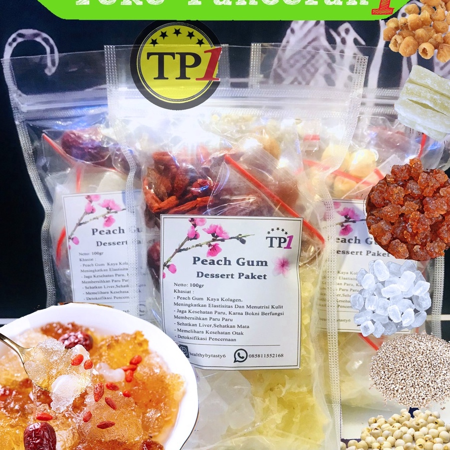 

Terbaru 33 Peach Gum Paket PEACHGUM Dessert Premium Super Lengkap Tao Jiao Minuman Collagen HALAL 1gr
