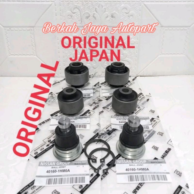 bushing arm depan besar+kecil+ball joint nissan march datsun go ori