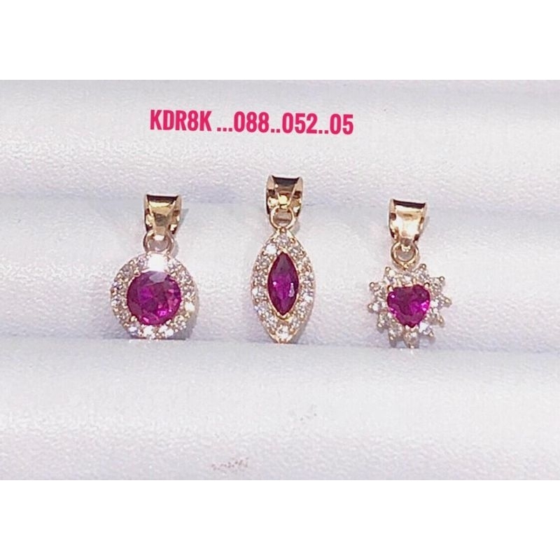 LIONTIN EMAS BATU MERAH KADAR 8K