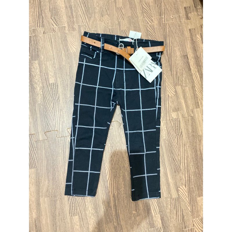 Ale.cloth - New Celana zara original anak kotak hitam