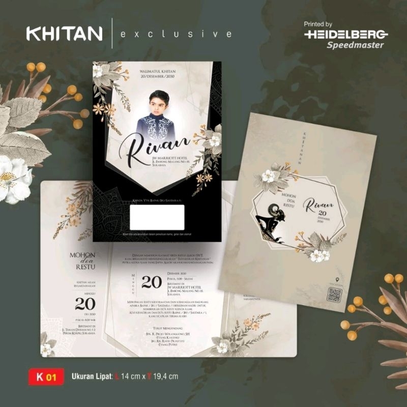 UNDANGAN KHITAN EKSKLUSIF/UNDANGAN KHITAN ELEGAN MURAH